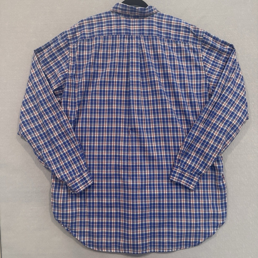 Ralph Lauren Mens Woven Cotton Plaid Button-Down Shirt Blue Red White XLT Tall - Picture 2 of 7